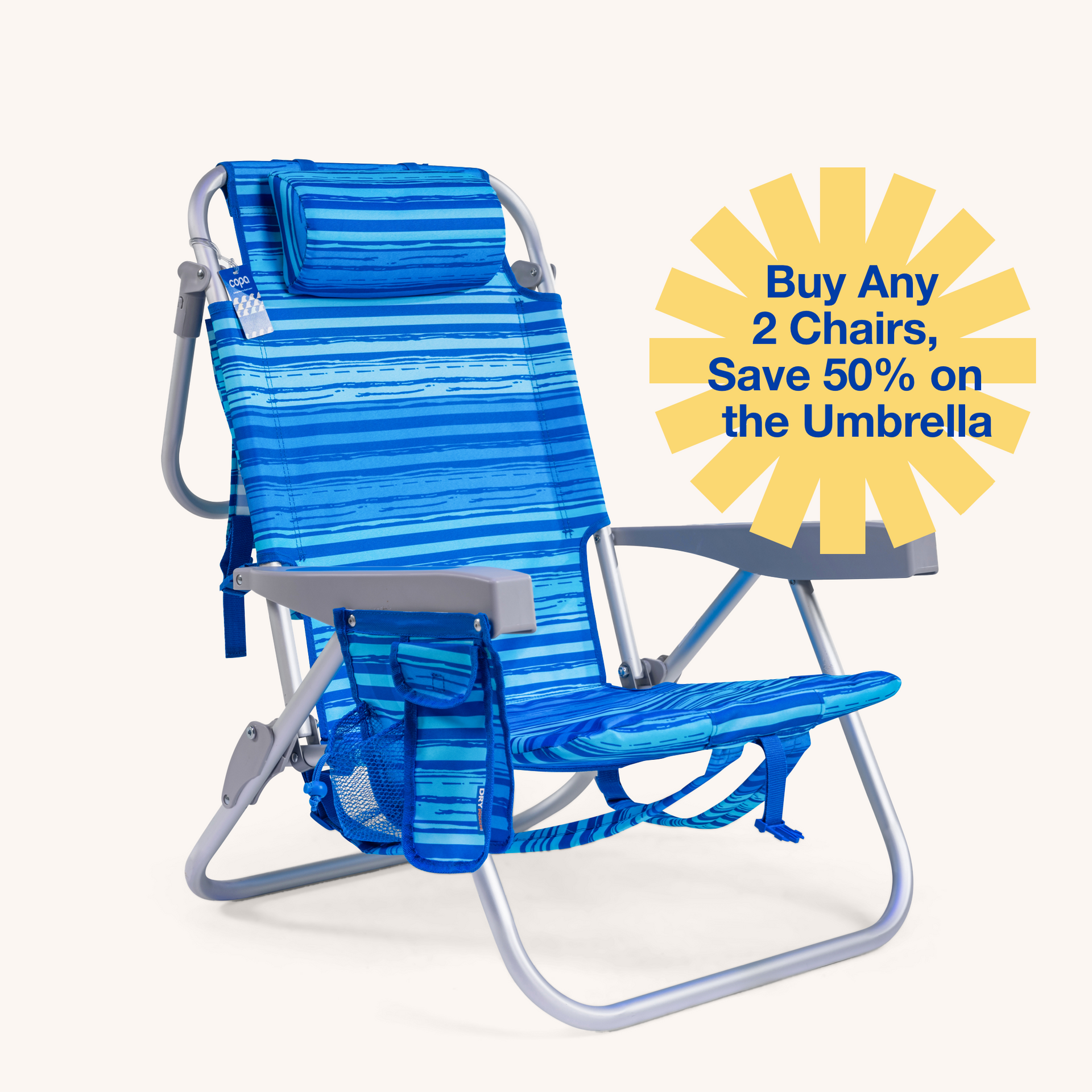Best Beach Day Backpack Chair - Blue Stripe